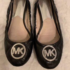 Black Michael Kors Quilted Ballet Flats Size 7.5